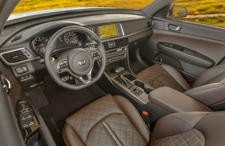 2018 Kia Optima dash and steering wheel view.