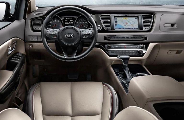 2021 Kia Sedona interior dash and wheel view
